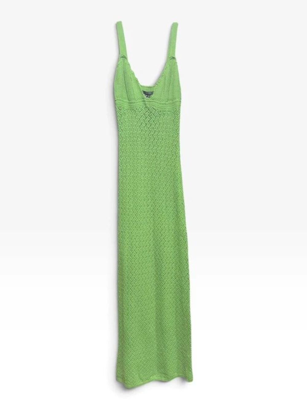 Vintage Forever 21 Dress Maxi Crochet Green Size Small Fitted